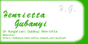 henrietta gubanyi business card